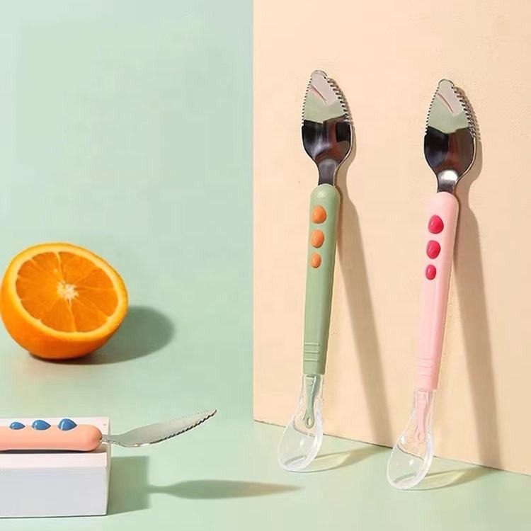 Double Head Baby Fruit Feeder Spoon