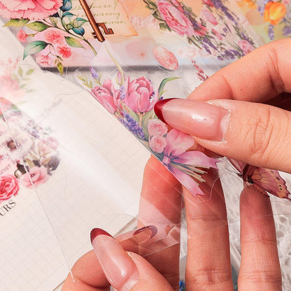 Waterproof Dewy Flowers Lovely Sticker Book