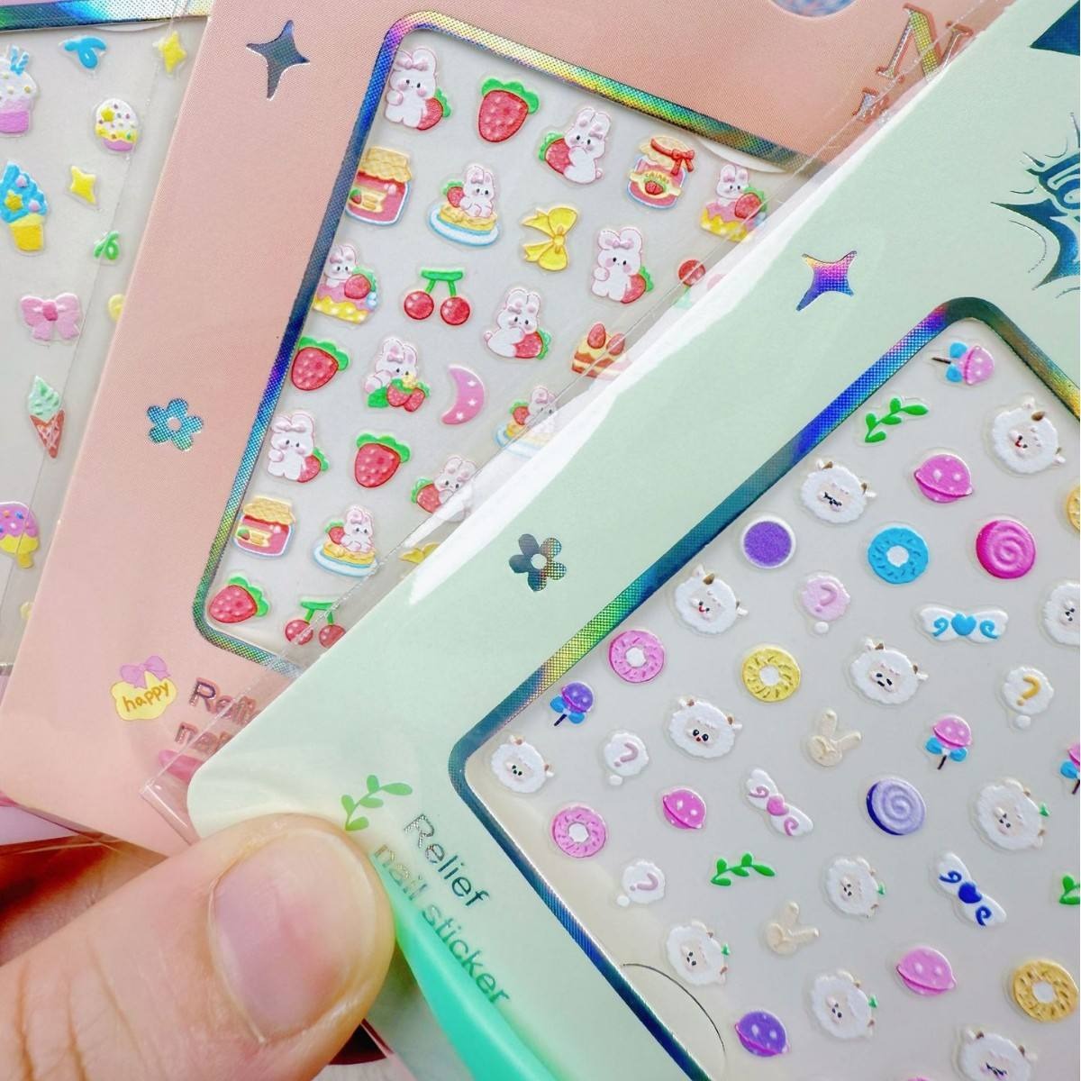 Cute Waterproof 3D Nail Stickers