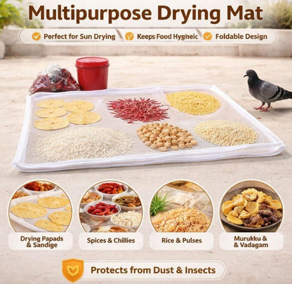 Universal Hygienic Sun Drying Mat for Masala, Haldi, Rice and more