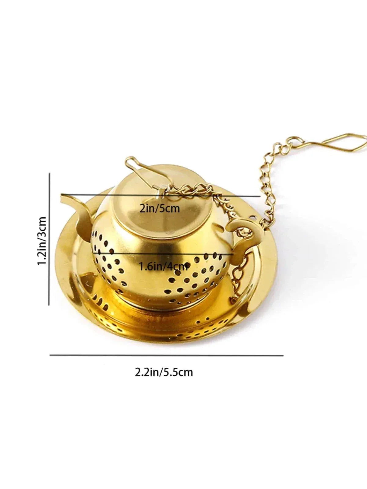 Stainless Steel Tea Strainer, Tea Leaf Filter Infuser Gold teapot
