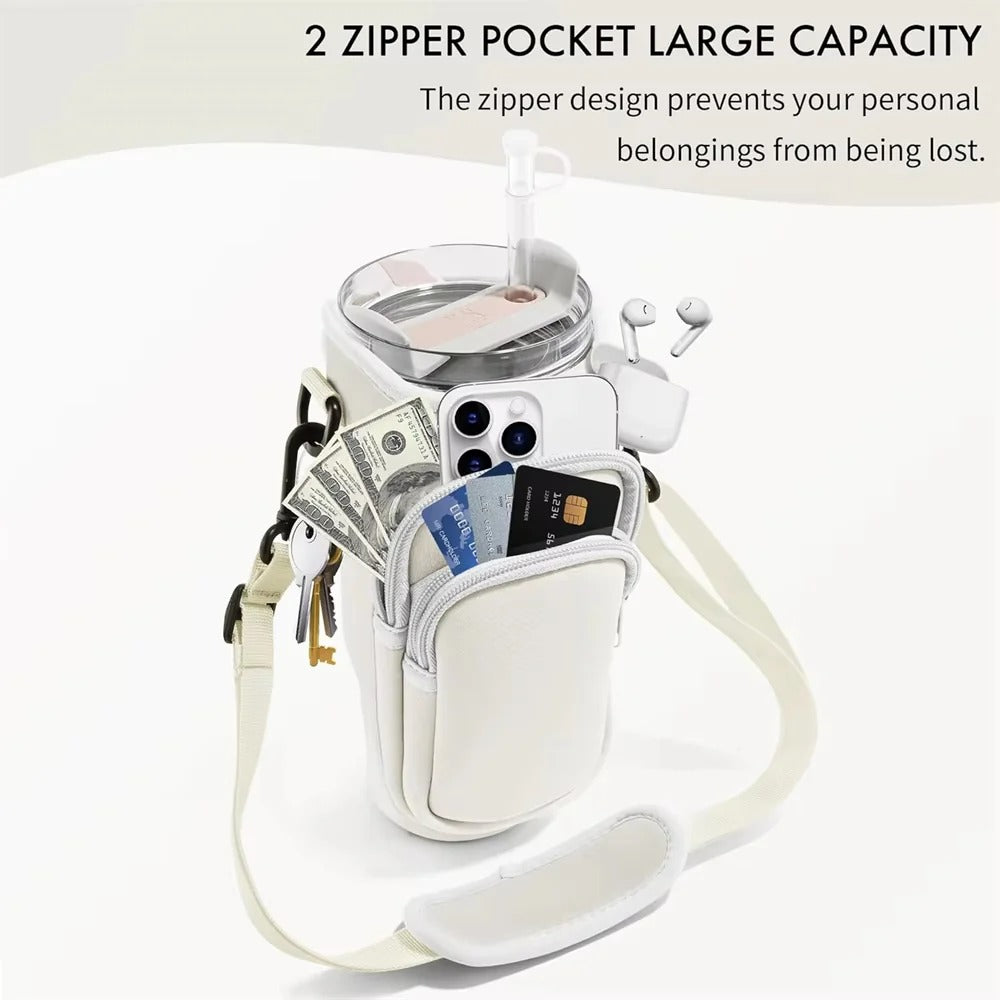 Water Bottle Carrier Bag with Phone Pocket
