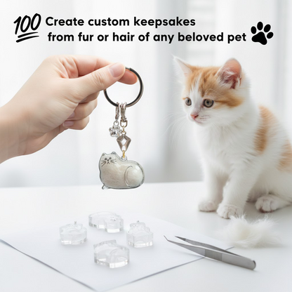 🐱 Cat Fur Keepsake Keychain 🐾