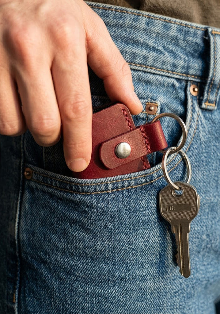 Mini Leather Wallet Keychain